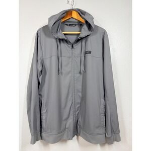 Travis Mathew Men's Full Zip Hood Grey Jacket Coat Performance Large EUC